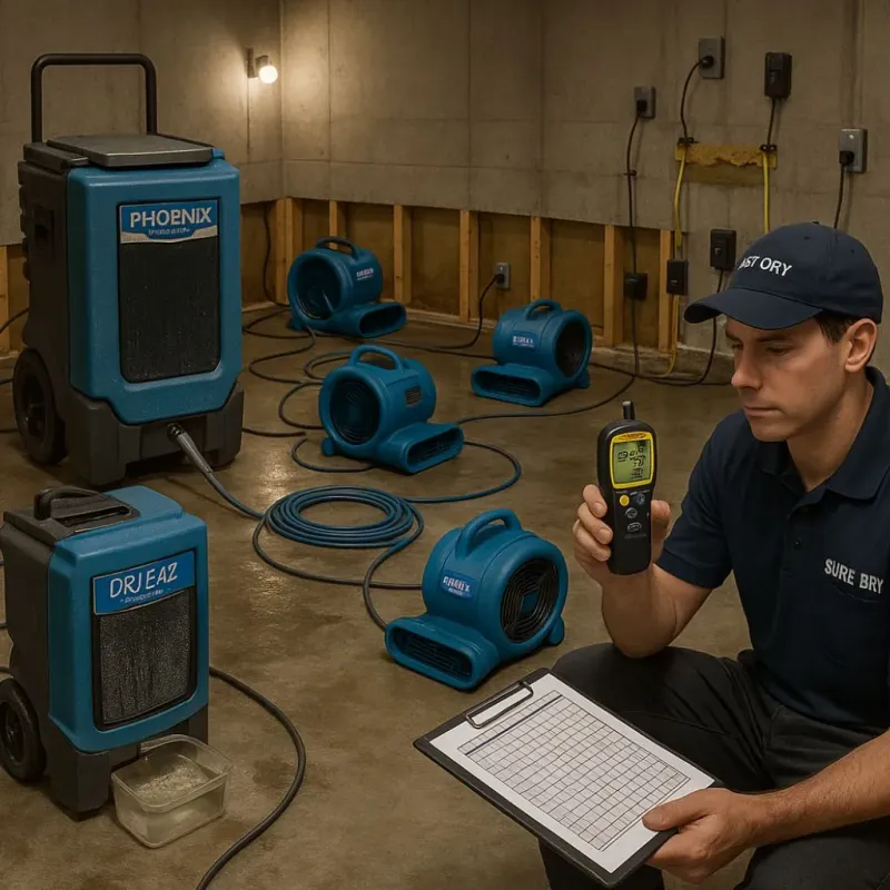 Structural Drying and Dehumidification process in Currituck, NC